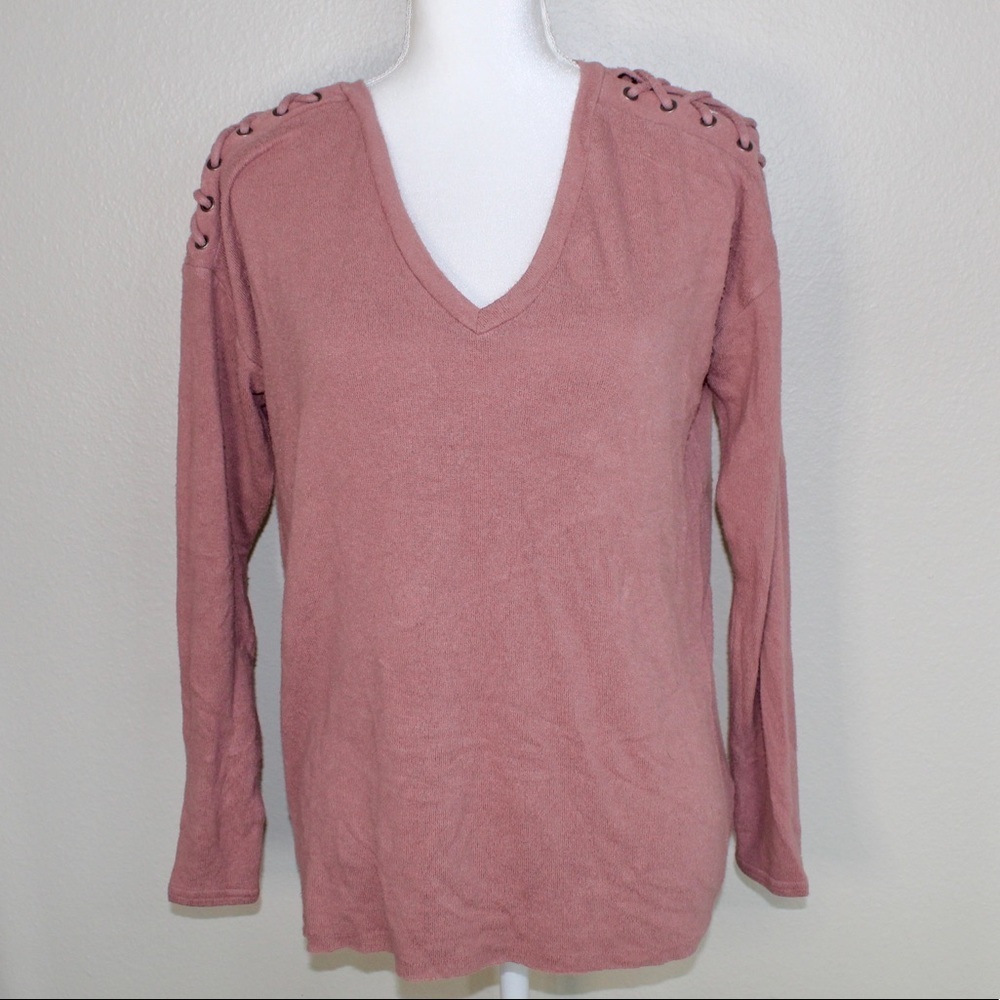 American Eagle Soft & Sexy Plush Oversize Pastel Color Long Sleeve Top -Size XS